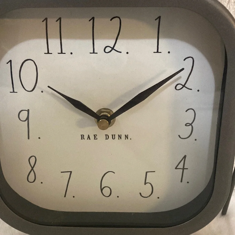 Rae Dunn Metal Tabletop Clock